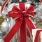 Red Velvet Ribbon 1.5 Inch Red Christmas Ribbon Wired Velvet Wired Ribbon with Gold Trim Red and Gold Ribbon for Christmas Tree Decorations Topper Bows Holiday Gift Wrap - 25 Yards